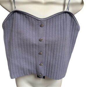 Christian Lacroix Lavender Ribbed Crop Top